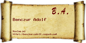 Benczur Adolf névjegykártya
